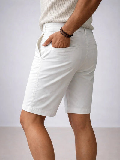 Stroll White Stretch Cotton Shorts for men