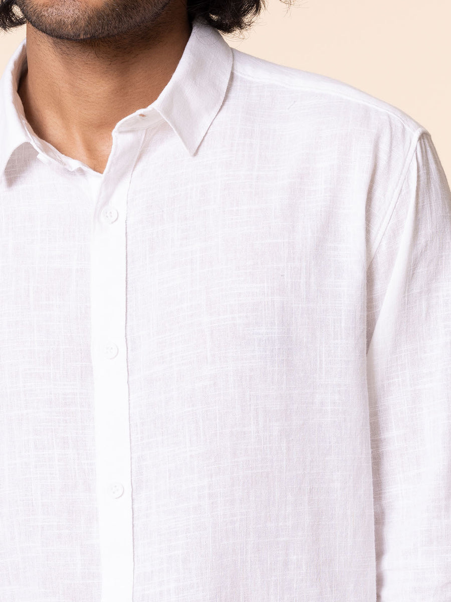 American Placket Multi-blend White Shirt - Svetah