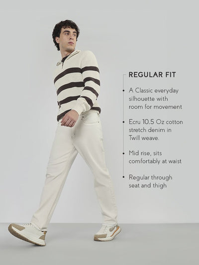 Surge White Stretch Cotton Denim