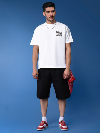 Thrive Survive White Oversized T-Shirt