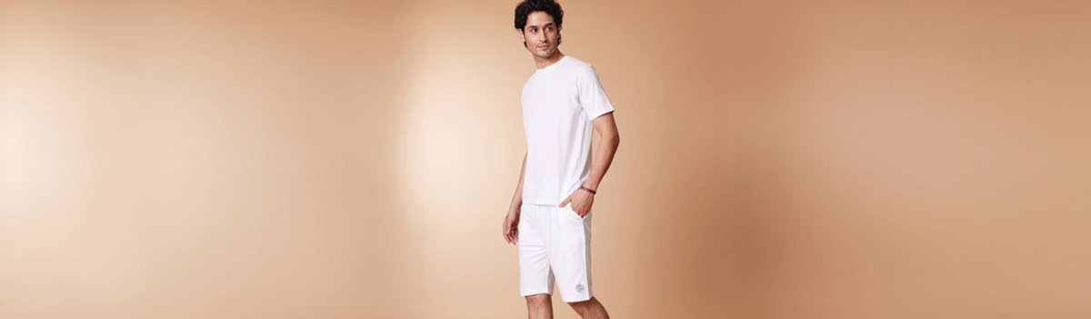 trendy white shorts for men
