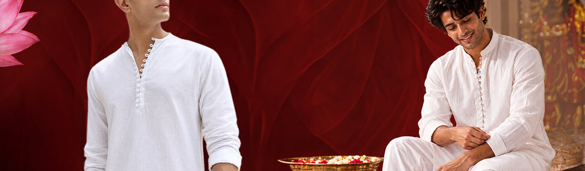 Durga Pujo & white shirts & kurtas from kingdom of white