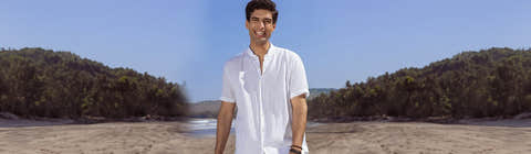 Mandarin Collar White Shirts for men
