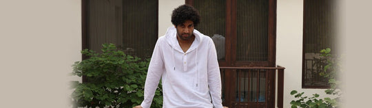 white hoodie for men & style 