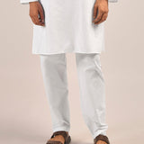 Men’s 100% Cotton White Pajamas with Pockets - Noirvana