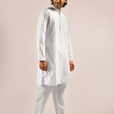 Men’s 100% Cotton White Pajamas with Pockets - Noirvana