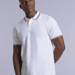 White Knitted Cotton Polo T-Shirt - Stallion 