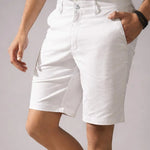 Stroll White Stretch Cotton Shorts for men