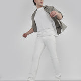 Cotton-Stretch White Jeans - Saunter