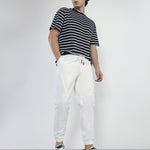 Voyager White Elasticated Drawstring Joggers