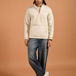 Sleigh White High Neck Zipper tshirt
