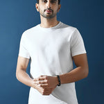 Cotton White Half t-shirt - Black & white combo pack - Habit