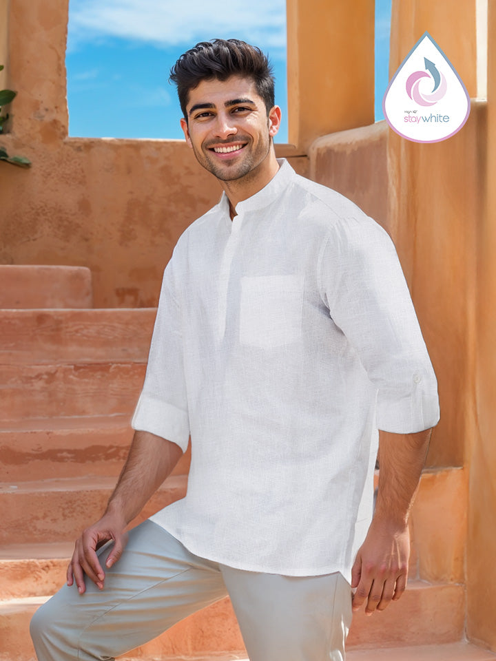 V-Neck Cotton Shirt - Vedic