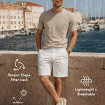 Stroll White Stretch Cotton Shorts for men