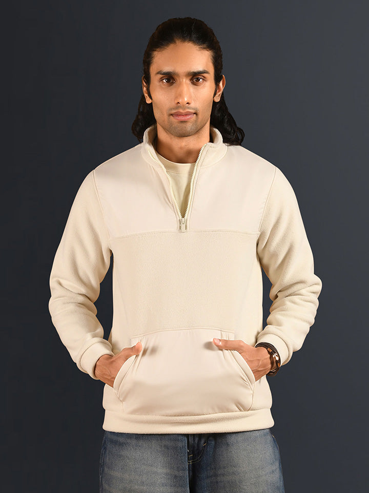 High Neck Zipper Sweatshirt - Sleigh