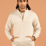Sleigh White High Neck Zipper tshirt