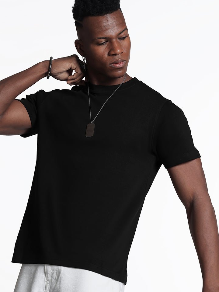 crew neck collar Black & White cotton Tshirt Fadeout 