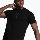 crew neck collar Black & White cotton Tshirt Fadeout 