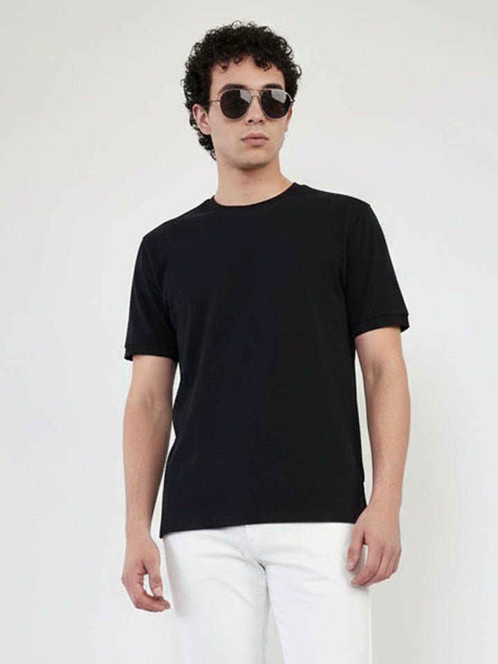 Cotton White Half t-shirt - Black & white combo pack - Habit
