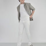 Cotton-Stretch White Jeans - Saunter