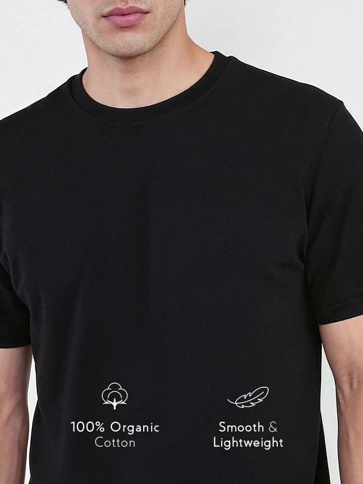 Cotton White Half t-shirt - Black & white combo pack - Habit