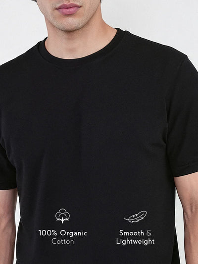 Cotton White Half t-shirt - Black & white combo pack - Habit