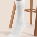 Flux White Knitted Cotton Socks