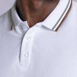 White Knitted Cotton Polo T-Shirt - Stallion 