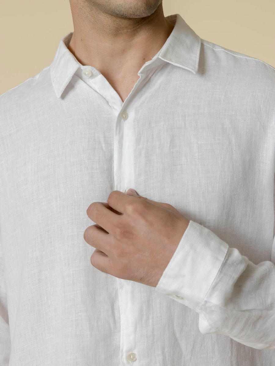 Essential 100% Linen White Shirt - Se Relaxer