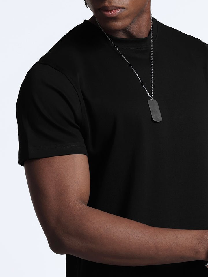 crew neck collar Black & White cotton Tshirt Fadeout 