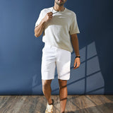 White Cotton Stretch Shorts - Stroll