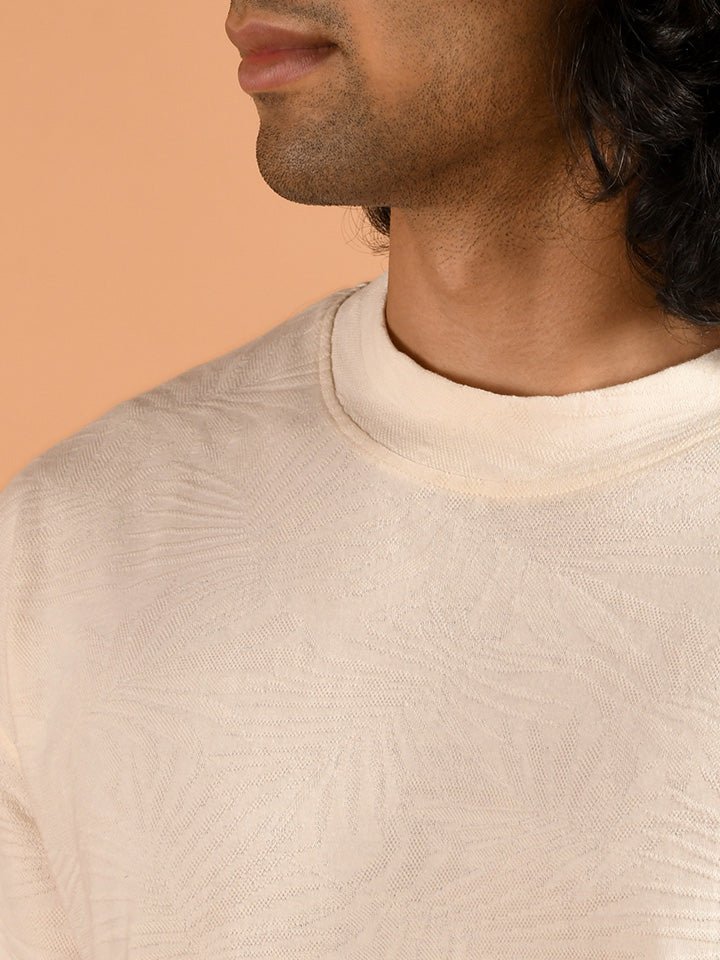 Off-White Drop Shoulder Crew Neck T-Shirt - Paradise