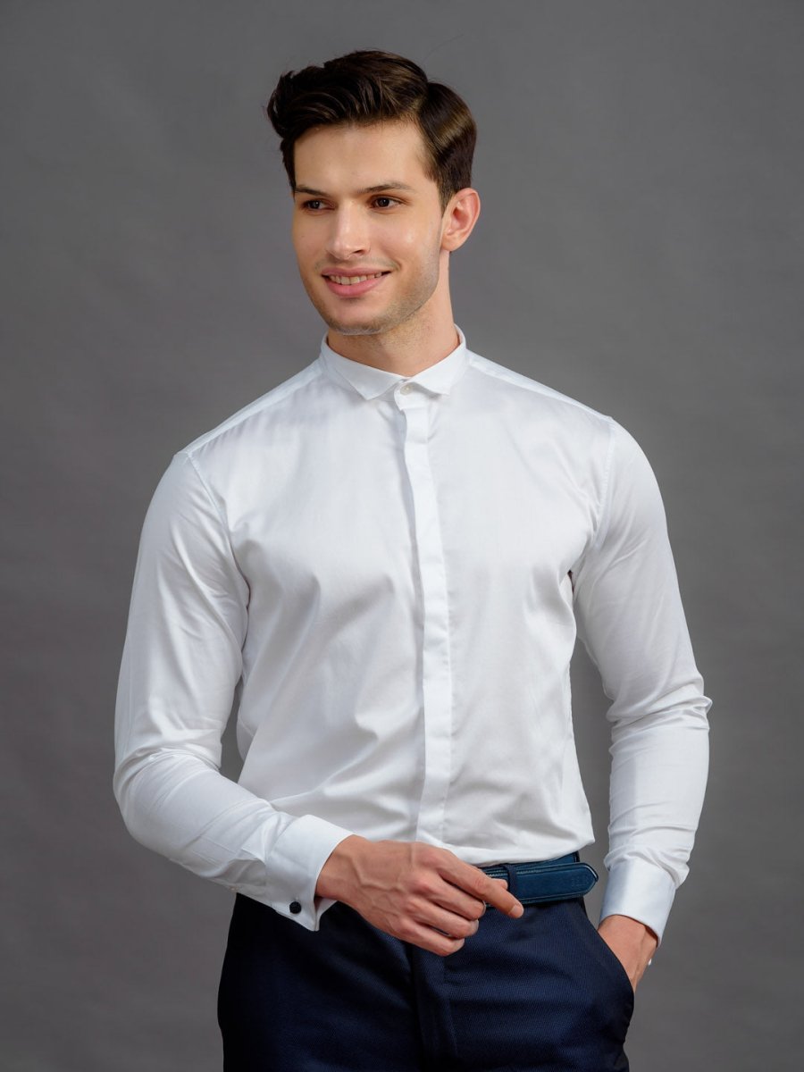 Wing Collar  Shirt - Tipple