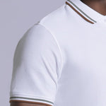 White Knitted Cotton Polo T-Shirt - Stallion 