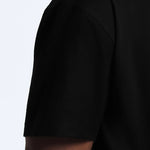 crew neck collar oversized Cotton Black T-shirt