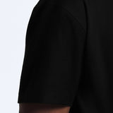 crew neck collar oversized Cotton Black T-shirt