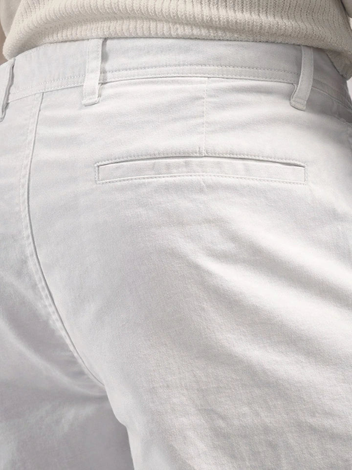 Stroll White Stretch Cotton Shorts for men