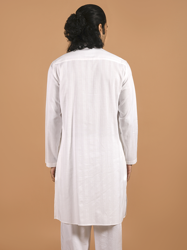 Mandarin Collar Dobby Kurta - Sattva