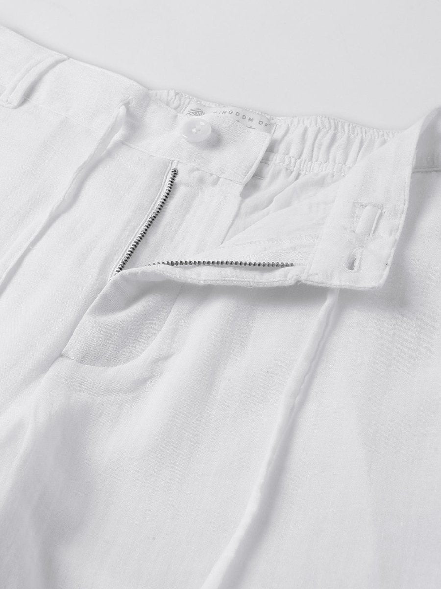 White Cotton Shorts - Zenway