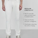Cotton-Stretch White Jeans - Saunter