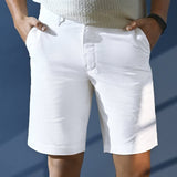 White Cotton Stretch Shorts - Stroll