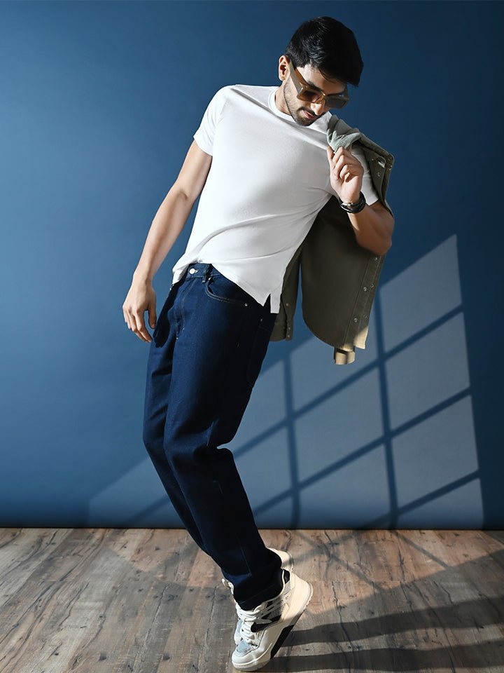 Cotton White Half t-shirt - Black & white combo pack - Habit