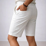 Stroll White Stretch Cotton Shorts for men