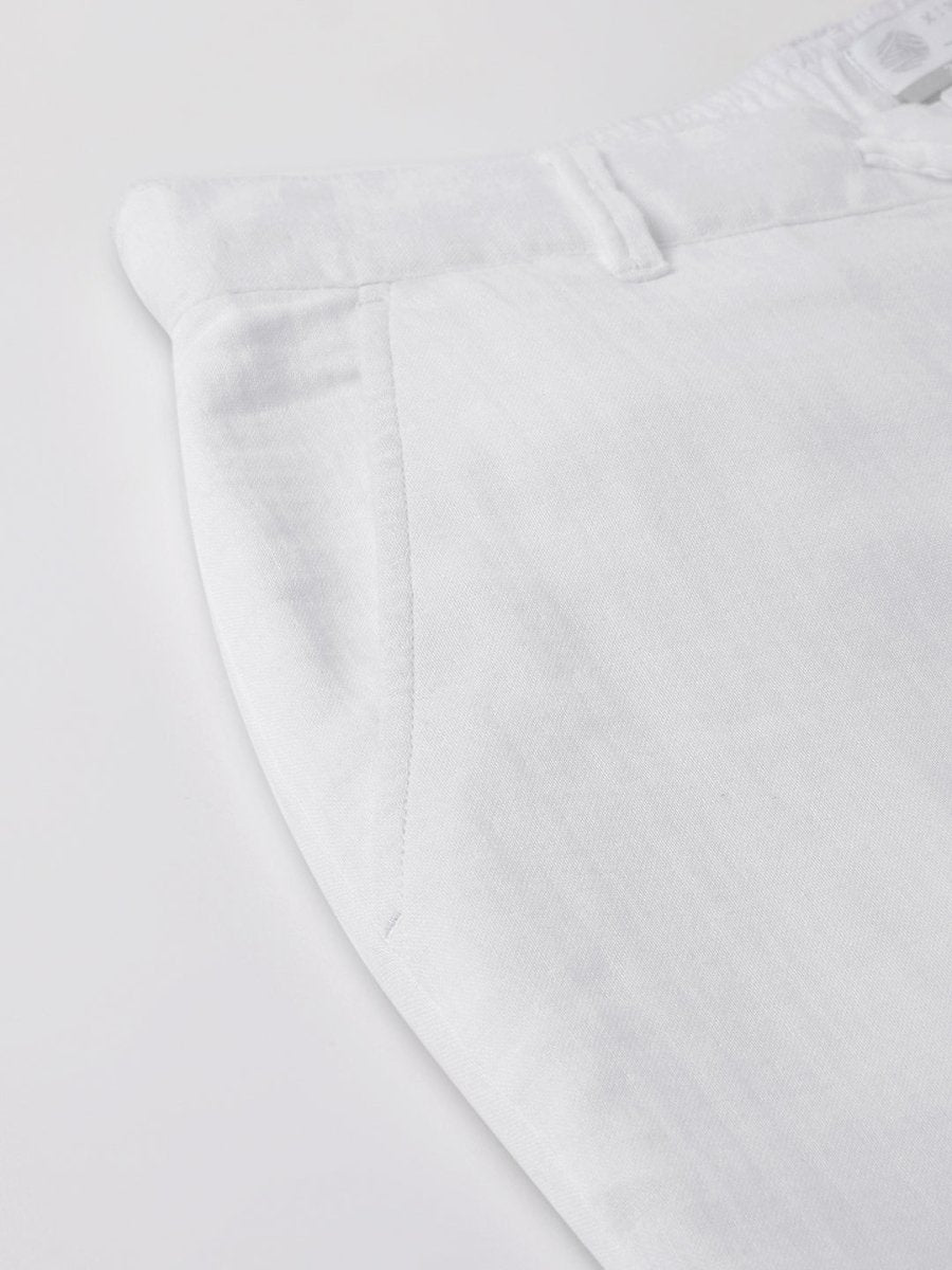 White Cotton Shorts - Zenway