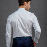 Tipple White Cotton Modern wing Collar Shirt