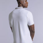 White Knitted Cotton Polo T-Shirt - Stallion 
