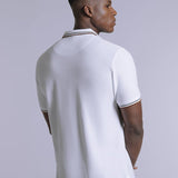White Knitted Cotton Polo T-Shirt - Stallion 