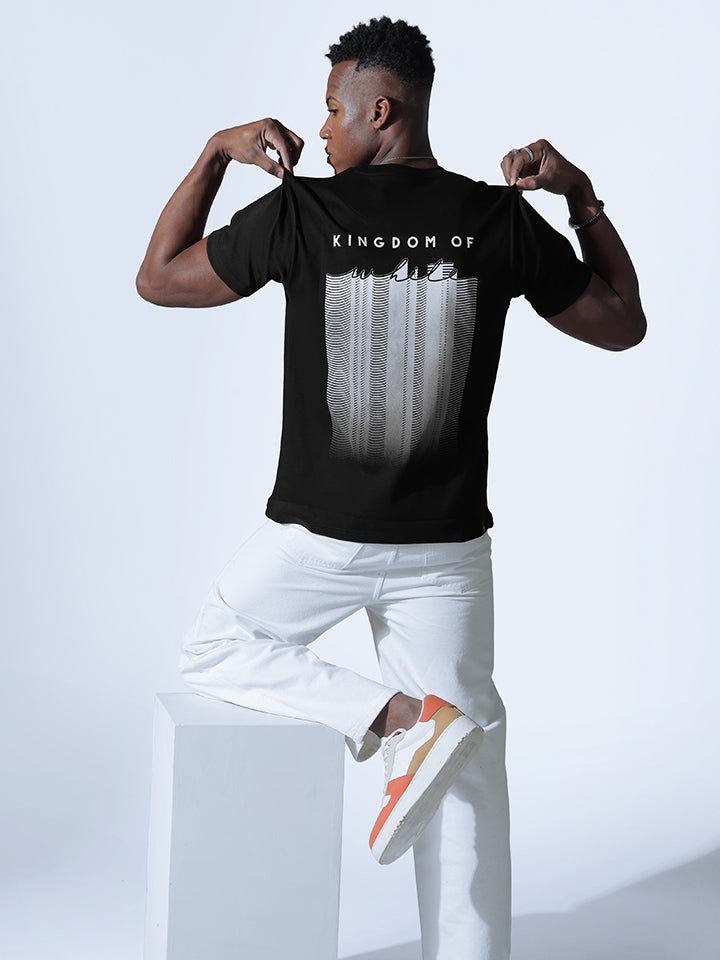 crew neck collar Black & White cotton Tshirt Fadeout 