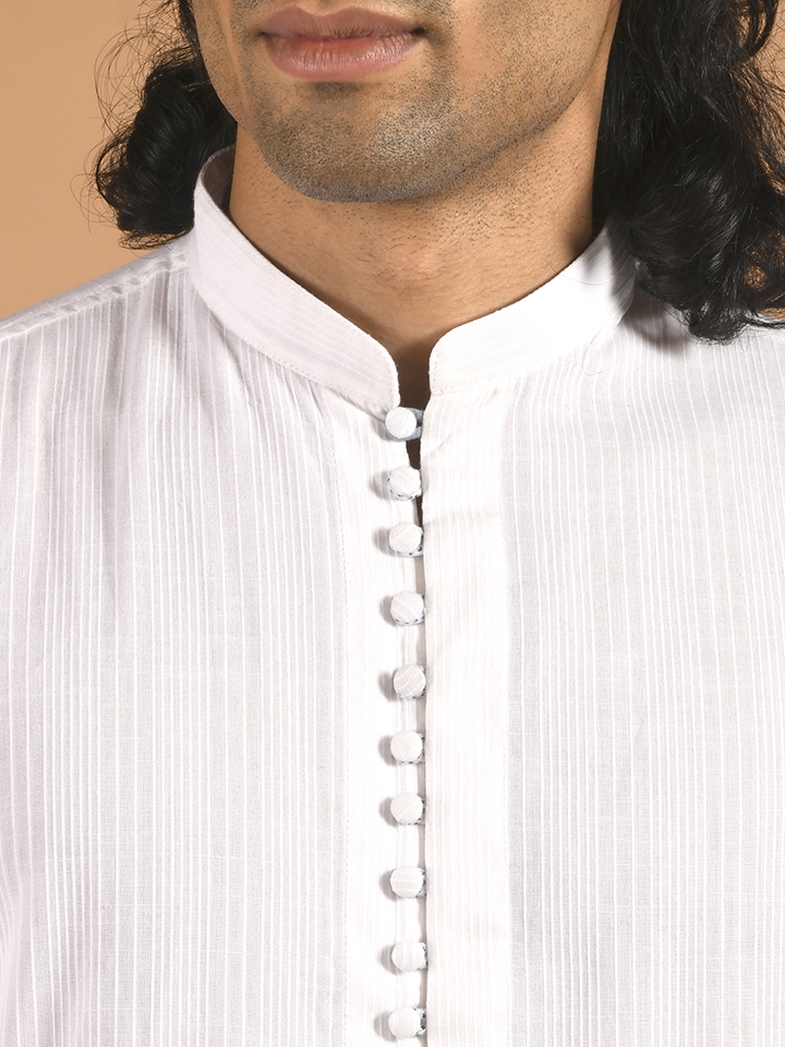 Mandarin Collar Dobby Kurta - Sattva