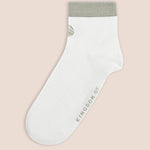 Apex White Cotton Knit Socks